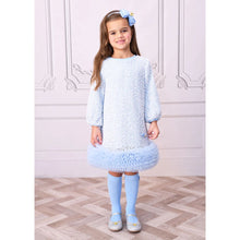 Load image into Gallery viewer, Pale Blue Boucle Sequin &quot;Jeanette&quot; Dress
