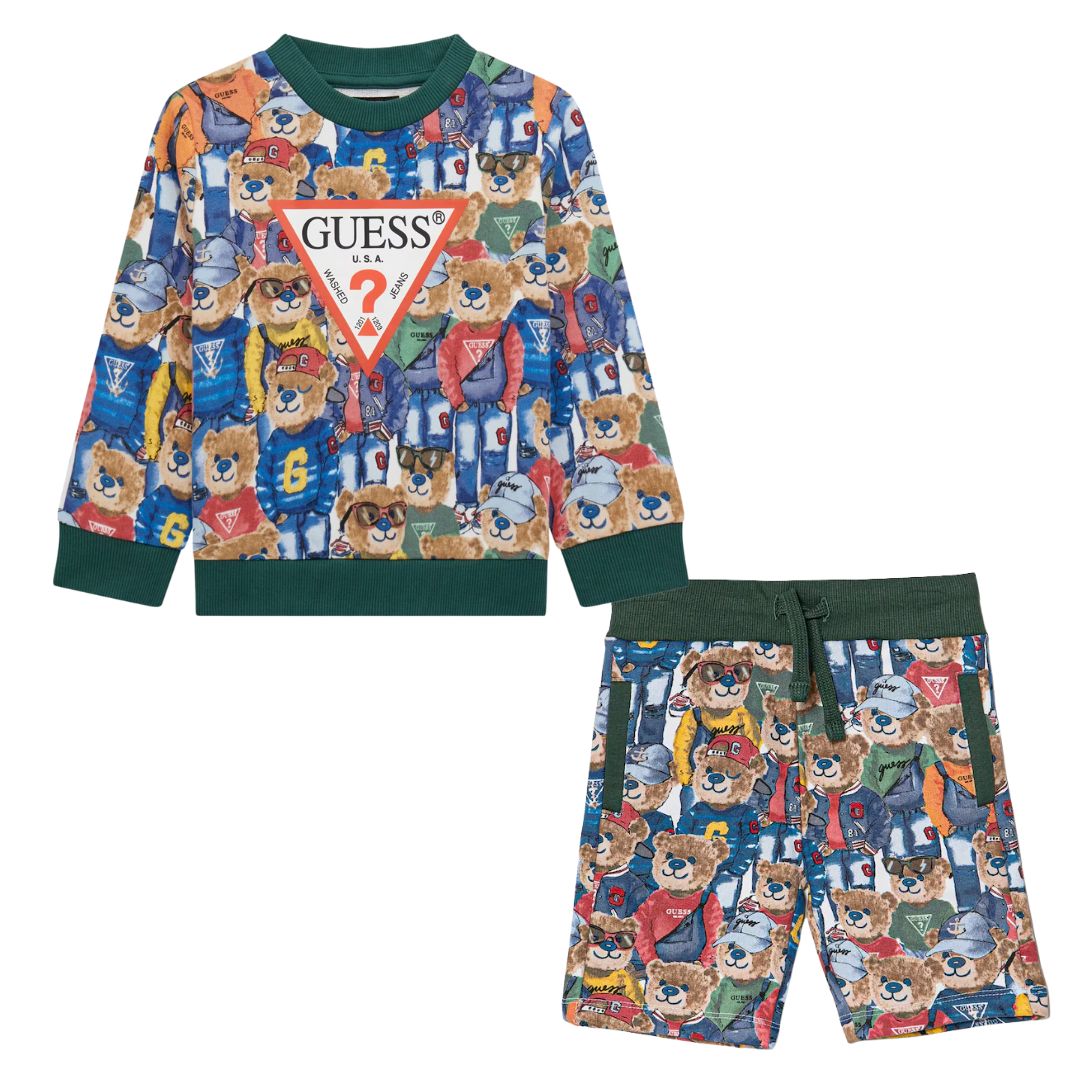 Green Teddy Tribe Shorts Set