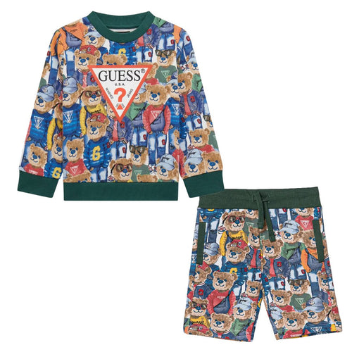 Green Teddy Tribe Shorts Set