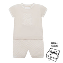 Load image into Gallery viewer, Beige Knitted Shorts Set