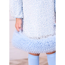 Load image into Gallery viewer, Pale Blue Boucle Sequin &quot;Jeanette&quot; Dress