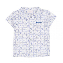 Load image into Gallery viewer, Blue &amp; White Tile Print Shirt &amp; Shorts