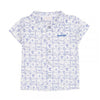 Blue & White Tile Print Shirt & Shorts