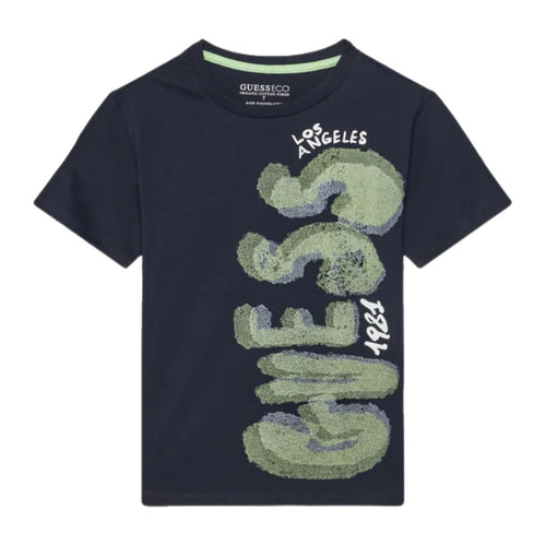 Navy Paint Effect Logo T-Shirt