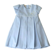 Load image into Gallery viewer, Pale Blue Embroidered Pleat Dress, Coat &amp; Hat
