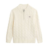 Cream Cable Knit Half Zip Jumper