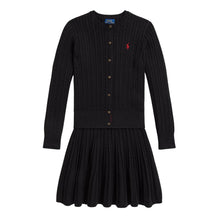 Load image into Gallery viewer, Black Cable Knit Cardigan &amp; Skirt