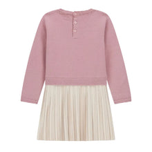 Load image into Gallery viewer, Pink &amp; Gold Knit &amp; Pleat Dress