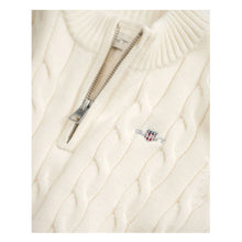 Load image into Gallery viewer, Cream Cable Knit Half Zip Jumper