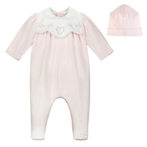 Pink 'Fern' Babygrow & Hat Set
