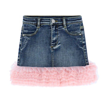 Load image into Gallery viewer, Pink Sparkle Tulle Denim Skirt Set