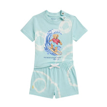 Load image into Gallery viewer, Blue Tie-Dye Polo Bear Shorts Set