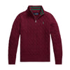 PRE ORDER - Burgundy Cable Knit 1/4 Zip Jumper