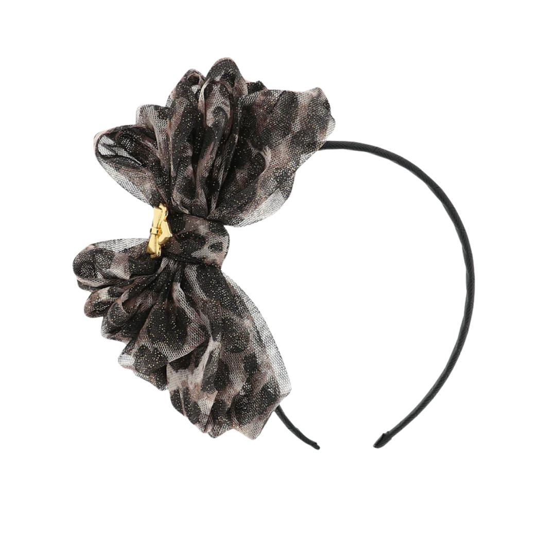 Leopard Tulle Bow 