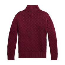 Load image into Gallery viewer, PRE ORDER - Burgundy Cable Knit 1/4 Zip Jumper