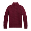 PRE ORDER - Burgundy Cable Knit 1/4 Zip Jumper