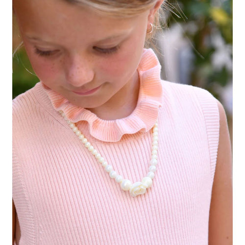 Cream Rose & Bead Necklace
