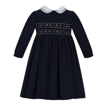 Load image into Gallery viewer, Navy Smocked Dress