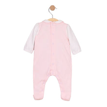 Load image into Gallery viewer, Pink &amp; White Bow Babygrow &amp; Hat