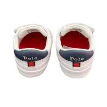 Load image into Gallery viewer, White &amp; Navy Tag Pre Walker Trainers