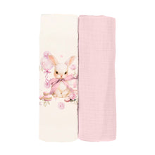 Load image into Gallery viewer, Ivory &amp; Pink "Snoffi" Bunny Muslins