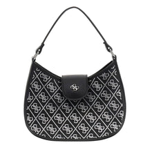 Load image into Gallery viewer, Black Diamanté Logo Handbag