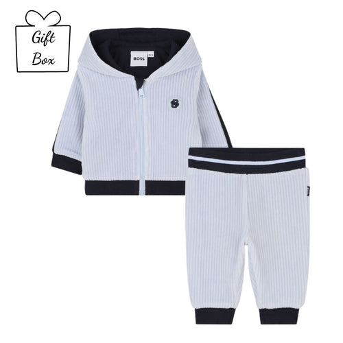 PRE ORDER - Babies Pale Blue Velour Tracksuit