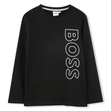 Load image into Gallery viewer, Black Vertical Logo LS T-Shirt