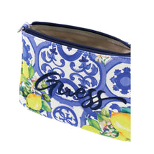 Load image into Gallery viewer, Blue Tile Print &amp; Lemons Handbag
