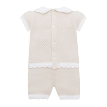 Load image into Gallery viewer, Girls Beige Knitted Shorts Set