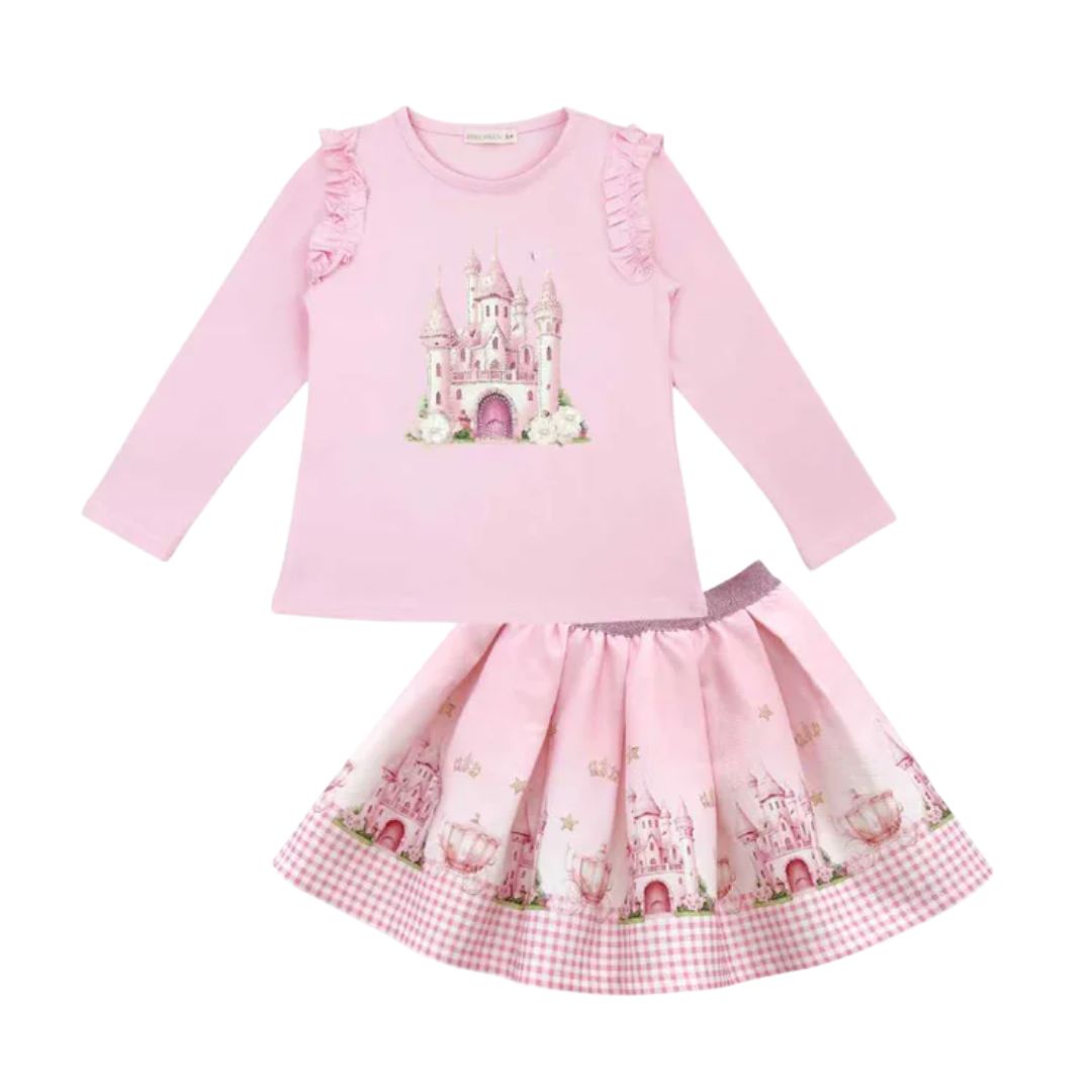 Pink Castle Skirt Set