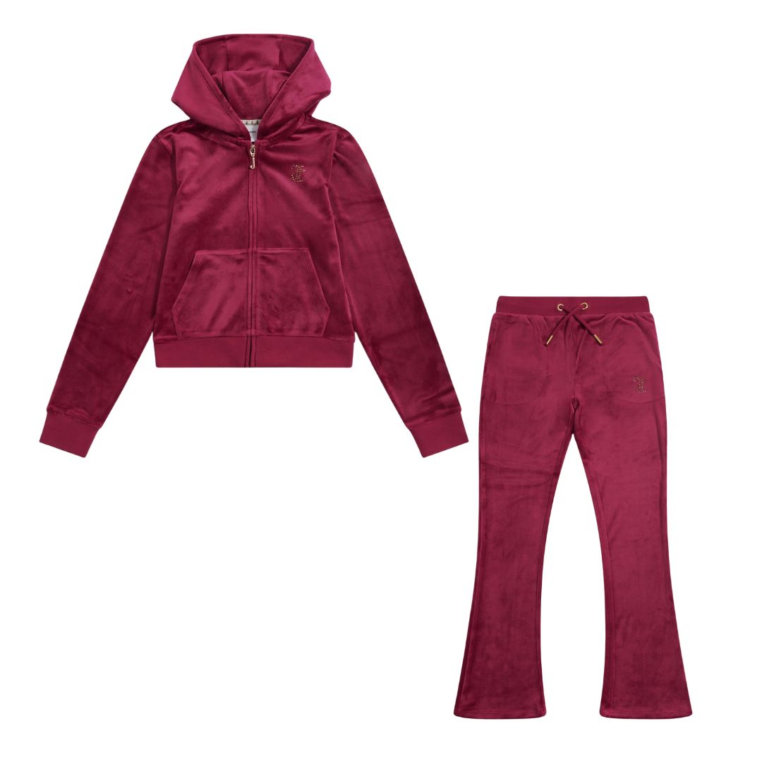Red Plum Diamante Bootcut Tracksuit