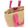 Pink Logo Straw Bag