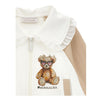 PRE ORDER - Ivory & Tan Zip Up Sweat Jacket