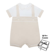 Load image into Gallery viewer, Beige Mock Braces Knitted Romper