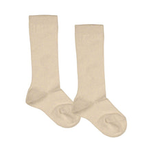 Load image into Gallery viewer, Beige Fine Rib Knee Socks