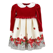 Load image into Gallery viewer, Red &amp; Ivory Rose Dress