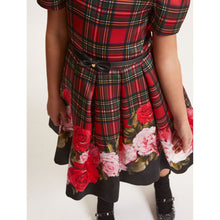 Load image into Gallery viewer, Red &amp; Black Tartan &amp; Roses Dress