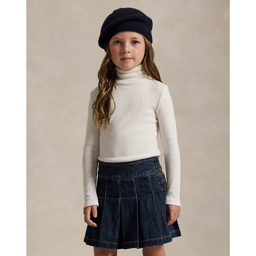 Girls Ivory Roll Neck