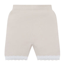 Load image into Gallery viewer, Girls Beige Knitted Shorts Set