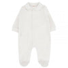 White Velour Front Opening Teddy Babygrow