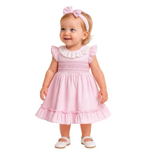 Load image into Gallery viewer, Pink Smocked Dress &amp; Headband