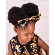 Load image into Gallery viewer, Black &amp; Gold Sequin &quot;Queenie&quot; Headband