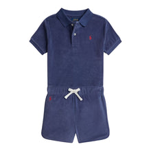 Load image into Gallery viewer, Navy Terry Polo Shirt &amp; Shorts