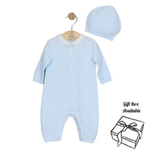 Load image into Gallery viewer, Blue Knitted All In One &amp; Hat