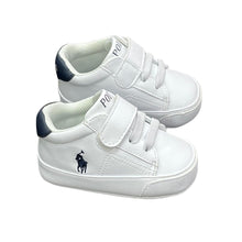 Load image into Gallery viewer, White &amp; Navy Pre Walker Trainers