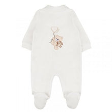 Load image into Gallery viewer, White Velour Front Opening Teddy Babygrow