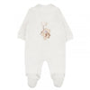 White Velour Front Opening Teddy Babygrow