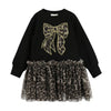Black & Leopard Print "Juniper" Sweat Dress