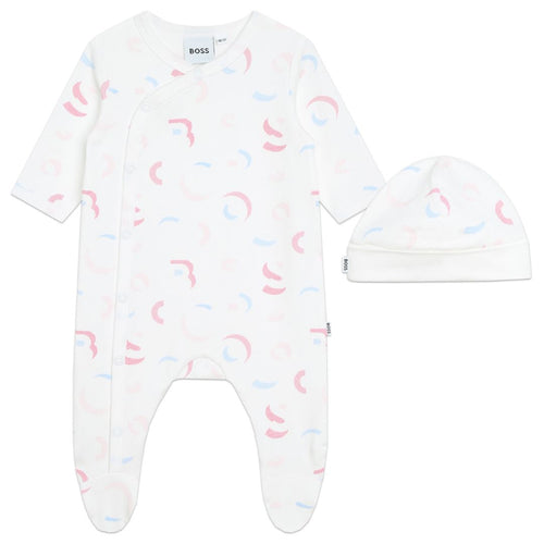 White & Pink Letter Babygrow Set Gift Boxed